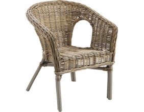 Fauteuil en poelet gris Véranda