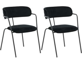 Fauteuil en acier et velours Arrow (Lot de 2)