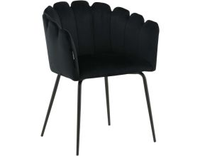 Fauteuil en acier et velours Limhamn (Noir)
