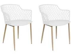 Fauteuil ajouré intérieur extérieur Malaga (Lot de 2) (Blanc)