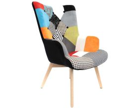 Fauteuil assise en tissu patchwork Helsinki