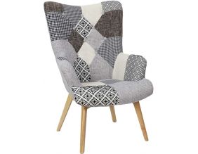 Fauteuil assise en tissu patchwork Helsinki