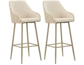 Fauteuil de bar en tissu et métal Alaska (Lot de 2) (Crème)