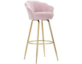 Fauteuil de bar en tissu et métal Vienna (Rose)