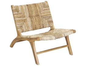 Fauteuil bas en teck naturel et bananier