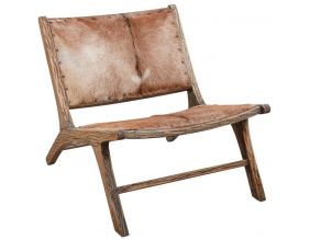 Fauteuil en bois d'acajou et peau de chèvre