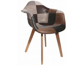 Fauteuil en bois et polyuréthane Patchwork