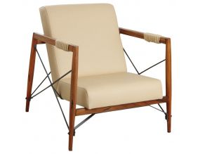 Fauteuil en bois de suar massif et métal