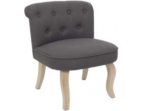 Fauteuil en bois et tissu Eleonore (Gris, Taupe)