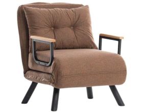 Fauteuil convertible en lin Sando (Marron clair)