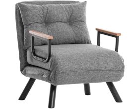 Fauteuil convertible en tissu Sando (Gris clair)