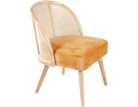 Fauteuil cosy effet velours Gaspard (Camel)