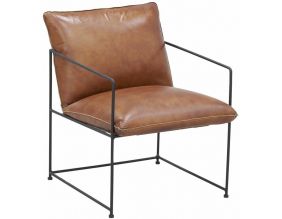 Fauteuil en cuir de buffle et métal