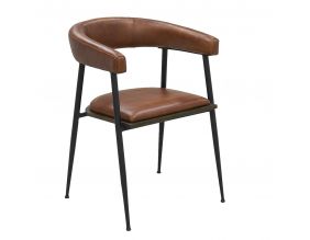 Fauteuil en cuir et métal