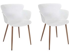 Fauteuil design polypropylène Lorens (Lot de 2) (Blanc)