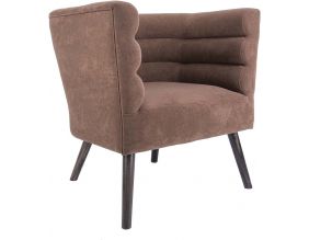 Fauteuil design en velours et bois Explicit (Chocolat)