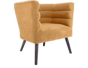 Fauteuil design en velours et bois Explicit (Ocre)