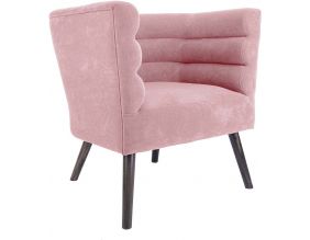 Fauteuil design en velours et bois Explicit (Rose poudré)