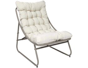 Fauteuil détente de jardin en métal Dolce vita (Beige)