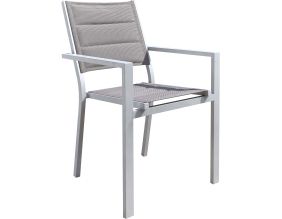 Fauteuil empilable en aluminium Ibiza (Gris perle)