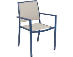 Fauteuil empilable en aluminium Santorin (Gris bleuté)