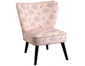 Fauteuil enfant en coton et bois Cygne rose