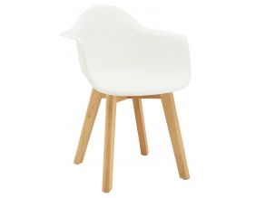 Fauteuil enfant en polypropylène et bois (Blanc)