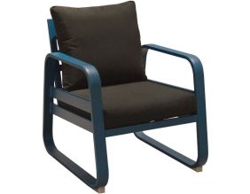 Fauteuil extérieur lounge en aluminium Tonio (Bleu)