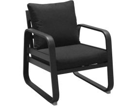 Fauteuil extérieur lounge en aluminium Tonio (Graphite)