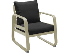 Fauteuil extérieur lounge en aluminium Tonio (Sauge)