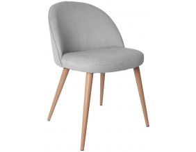 Fauteuil gris style scandinave vintage assise en feutrine (Gris clair)