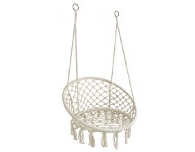 Fauteuil hamac rond en coton et métal