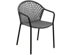 Fauteuil de jardin en aluminium et résine Capri (Noir et gris)
