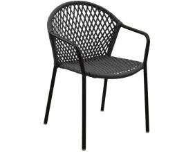 Fauteuil de jardin en aluminium et résine Capri (Noir et anthracite)