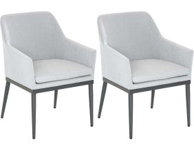 Fauteuil de jardin en aluminium et textilène (Lot de 2) (Anthracite et gris perle)