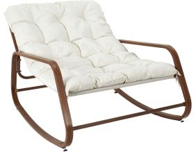 Fauteuil de jardin à bascule en métal Miamii (Imitation bois)