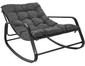 Fauteuil de jardin à bascule en métal Miamii (Gris noir)