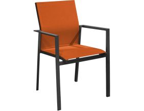 Fauteuil de jardin empilable Delia (Graphite, Paprika)