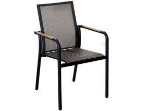 Fauteuil de jardin empilable en aluminium Aroha (Graphite)