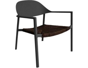 Fauteuil de jardin lounge en aluminium et résine Bage (Graphite, Noir)