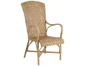 Fauteuil en manau et lame de rotin antique