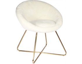 Fauteuil en métal et assise imitation fourrure Aurea