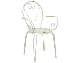 Fauteuil en métal vieilli (Blanc antique)