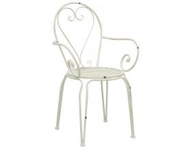 Fauteuil en métal blanc  (Blanc antique)