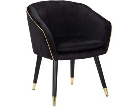 Fauteuil en métal et tissu Paris (Noir et doré)