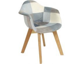 Fauteuil patchwork pour enfants Léonie (Bleu)