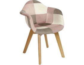 Fauteuil patchwork pour enfants Léonie (Rose)