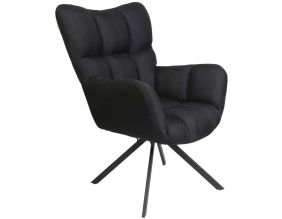 Fauteuil pivotant en tissu Washington (Noir)