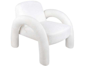Fauteuil en polyester Brazo (Blanc)