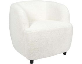 Fauteuil en polyester bouclette blanc Kim